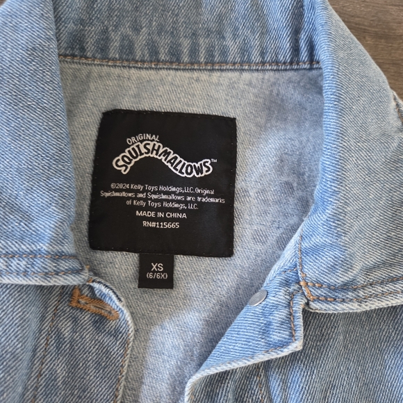 Girls Squishmallows Denim Jacket Size XS 6/6x - Picture 5 of 9